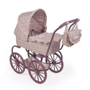 PRAM LARGE WHEELS CHERRY FLOWERS