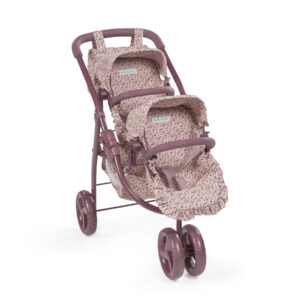TWIN PRAM CHERRY FLOWERS