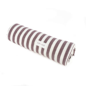 CARRYCOT FITTED SHEET + MUSLIN SQUARE CHERRY STRIPS