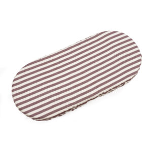 SET/2 CARRYCOT FITTED SHEET CHERRY STRIPS
