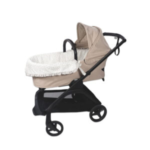 CUBRE CUCO DUAL + SÁBANA AJUSTABLE CUCO LITTLE BLOOM FLOR GRIS